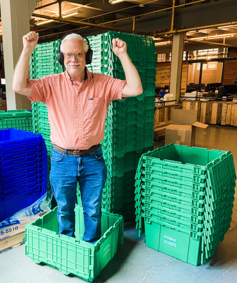 Atlas employee standing in box